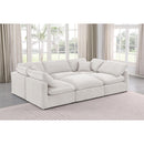  Manufacturer Color_Cream -- Indulge 105" Cream Velvet Upholstered 6 pc Modular Sectional IMAGE 2