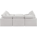  Manufacturer Color_Cream -- Indulge 105" Cream Velvet Upholstered 6 pc Modular Sectional IMAGE 3