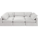  Manufacturer Color_Cream -- Indulge 105" Cream Velvet Upholstered 6 pc Modular Sectional IMAGE 4