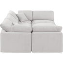  Manufacturer Color_Cream -- Indulge 105" Cream Velvet Upholstered 6 pc Modular Sectional IMAGE 5
