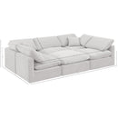  Manufacturer Color_Cream -- Indulge 105" Cream Velvet Upholstered 6 pc Modular Sectional IMAGE 8