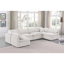  Manufacturer Color_Cream -- Indulge 140" Cream Velvet Upholstered 6 pc Modular Sectional IMAGE 2