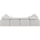  Manufacturer Color_Cream -- Indulge 140" Cream Velvet Upholstered 6 pc Modular Sectional IMAGE 3