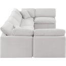  Manufacturer Color_Cream -- Indulge 140" Cream Velvet Upholstered 6 pc Modular Sectional IMAGE 5