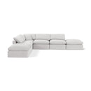  Manufacturer Color_Cream -- Indulge 140" Cream Velvet Upholstered 6 pc Modular Sectional IMAGE 1