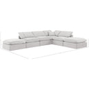  Manufacturer Color_Cream -- Indulge 140" Cream Velvet Upholstered 6 pc Modular Sectional IMAGE 2
