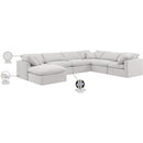  Manufacturer Color_Cream -- Indulge 140" Cream Velvet Upholstered 7 pc Modular Sectional IMAGE 10