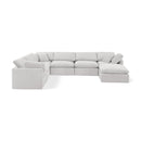  Manufacturer Color_Cream -- Indulge 140" Cream Velvet Upholstered 7 pc Modular Sectional IMAGE 1