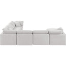  Manufacturer Color_Cream -- Indulge 140" Cream Velvet Upholstered 7 pc Modular Sectional IMAGE 3