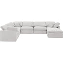  Manufacturer Color_Cream -- Indulge 140" Cream Velvet Upholstered 7 pc Modular Sectional IMAGE 4