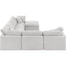  Manufacturer Color_Cream -- Indulge 140" Cream Velvet Upholstered 7 pc Modular Sectional IMAGE 5