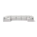  Manufacturer Color_Cream -- Indulge 175" Cream Velvet Upholstered 7 pc Modular Sectional IMAGE 1