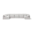  Manufacturer Color_Cream -- Indulge 175" Cream Velvet Upholstered 7 pc Modular Sectional IMAGE 1