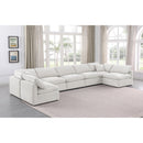  Manufacturer Color_Cream -- Indulge 175" Cream Velvet Upholstered 7 pc Modular Sectional IMAGE 2