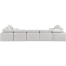  Manufacturer Color_Cream -- Indulge 175" Cream Velvet Upholstered 7 pc Modular Sectional IMAGE 3