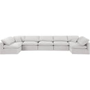  Manufacturer Color_Cream -- Indulge 175" Cream Velvet Upholstered 7 pc Modular Sectional IMAGE 4