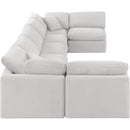  Manufacturer Color_Cream -- Indulge 175" Cream Velvet Upholstered 7 pc Modular Sectional IMAGE 5