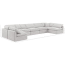  Manufacturer Color_Cream -- Indulge 175" Cream Velvet Upholstered 7 pc Modular Sectional IMAGE 8