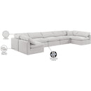 Manufacturer Color_Cream -- Indulge 175" Cream Velvet Upholstered 7 pc Modular Sectional IMAGE 9