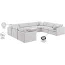  Manufacturer Color_Cream -- Indulge 140" Cream Velvet Upholstered 8 pc Modular Sectional IMAGE 10