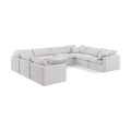  Manufacturer Color_Cream -- Indulge 140" Cream Velvet Upholstered 8 pc Modular Sectional IMAGE 1