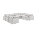  Manufacturer Color_Cream -- Indulge 140" Cream Velvet Upholstered 8 pc Modular Sectional IMAGE 1