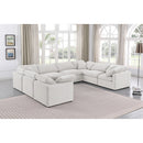  Manufacturer Color_Cream -- Indulge 140" Cream Velvet Upholstered 8 pc Modular Sectional IMAGE 2