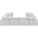  Manufacturer Color_Cream -- Indulge 140" Cream Velvet Upholstered 8 pc Modular Sectional IMAGE 3