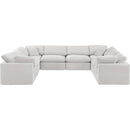  Manufacturer Color_Cream -- Indulge 140" Cream Velvet Upholstered 8 pc Modular Sectional IMAGE 4