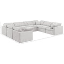  Manufacturer Color_Cream -- Indulge 140" Cream Velvet Upholstered 8 pc Modular Sectional IMAGE 9