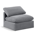  Manufacturer Color_Grey -- Indulge Grey Velvet Upholstered Modular Armless Chair IMAGE 1