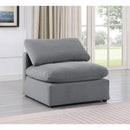  Manufacturer Color_Grey -- Indulge Grey Velvet Upholstered Modular Armless Chair IMAGE 2