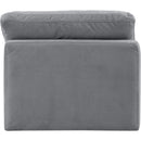  Manufacturer Color_Grey -- Indulge Grey Velvet Upholstered Modular Armless Chair IMAGE 3