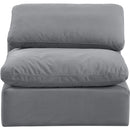  Manufacturer Color_Grey -- Indulge Grey Velvet Upholstered Modular Armless Chair IMAGE 4