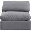 Meridian Indulge Grey Velvet Armless Chair IMAGE 4