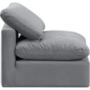  Manufacturer Color_Grey -- Indulge Grey Velvet Upholstered Modular Armless Chair IMAGE 5