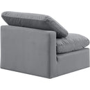  Manufacturer Color_Grey -- Indulge Grey Velvet Upholstered Modular Armless Chair IMAGE 6