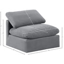  Manufacturer Color_Grey -- Indulge Grey Velvet Upholstered Modular Armless Chair IMAGE 8