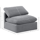 Meridian Indulge Grey Velvet Armless Chair IMAGE 8