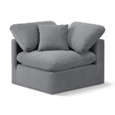  Manufacturer Color_Grey -- Indulge Grey Velvet Upholstered Modular Corner Chair IMAGE 1