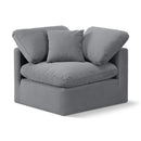 Meridian Indulge Grey Velvet Corner Chair IMAGE 1