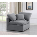  Manufacturer Color_Grey -- Indulge Grey Velvet Upholstered Modular Corner Chair IMAGE 2