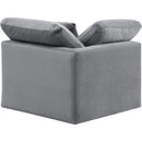 Meridian Indulge Grey Velvet Corner Chair IMAGE 3