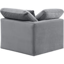  Manufacturer Color_Grey -- Indulge Grey Velvet Upholstered Modular Corner Chair IMAGE 3