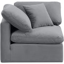  Manufacturer Color_Grey -- Indulge Grey Velvet Upholstered Modular Corner Chair IMAGE 4