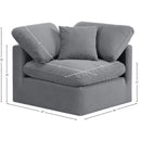 Meridian Indulge Grey Velvet Corner Chair IMAGE 8