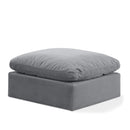 Meridian Indulge Grey Velvet Ottoman IMAGE 1