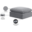 Manufacturer Color_Grey -- Indulge Grey Velvet Upholstered Modular Ottoman IMAGE 6