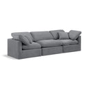  Manufacturer Color_Grey -- Indulge 105" Grey Velvet Upholstered 3 pc Modular Sofa IMAGE 1