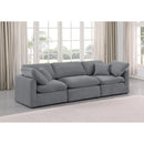  Manufacturer Color_Grey -- Indulge 105" Grey Velvet Upholstered 3 pc Modular Sofa IMAGE 2